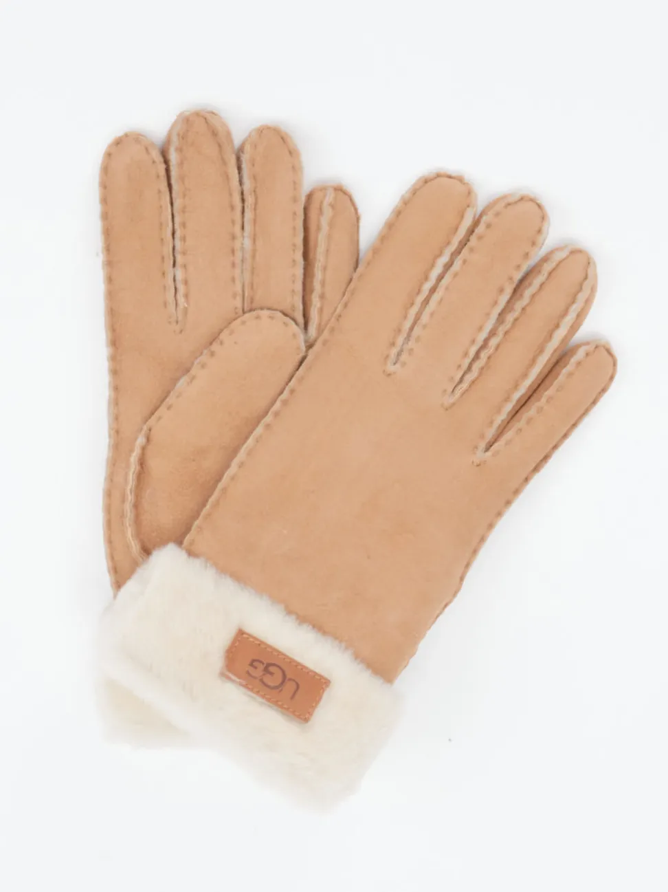 UGG – Fingerhandschuhe aus Fell in Braun