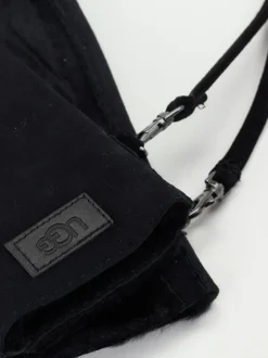 UGG – Fäustlinge aus Leder und Lammfell Schwarz
