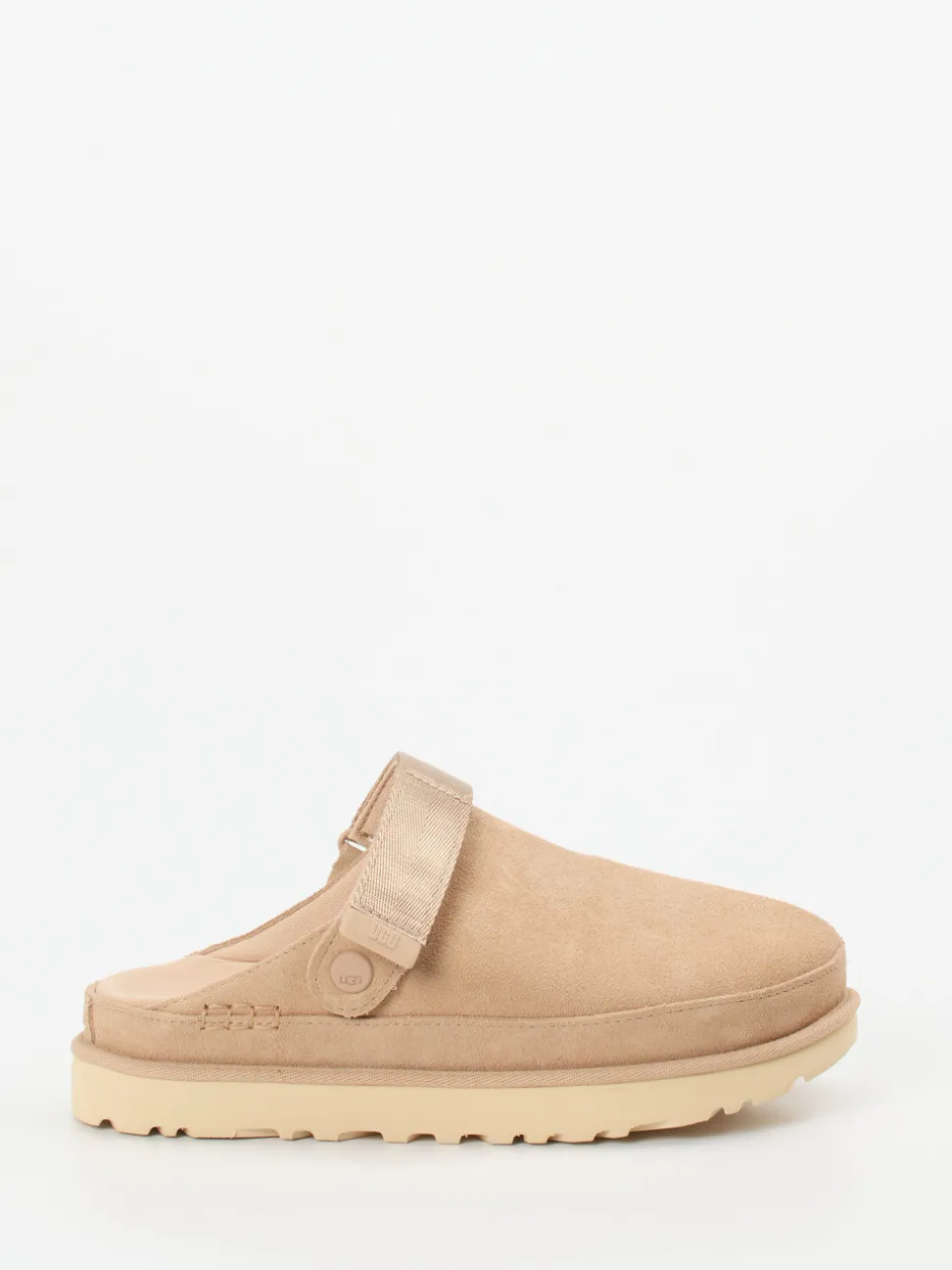 UGG – Hausschuh-Clog aus Veloursleder beigebraun