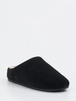 UGG – Hausschuhe aus Veloursleder mit Lammfell