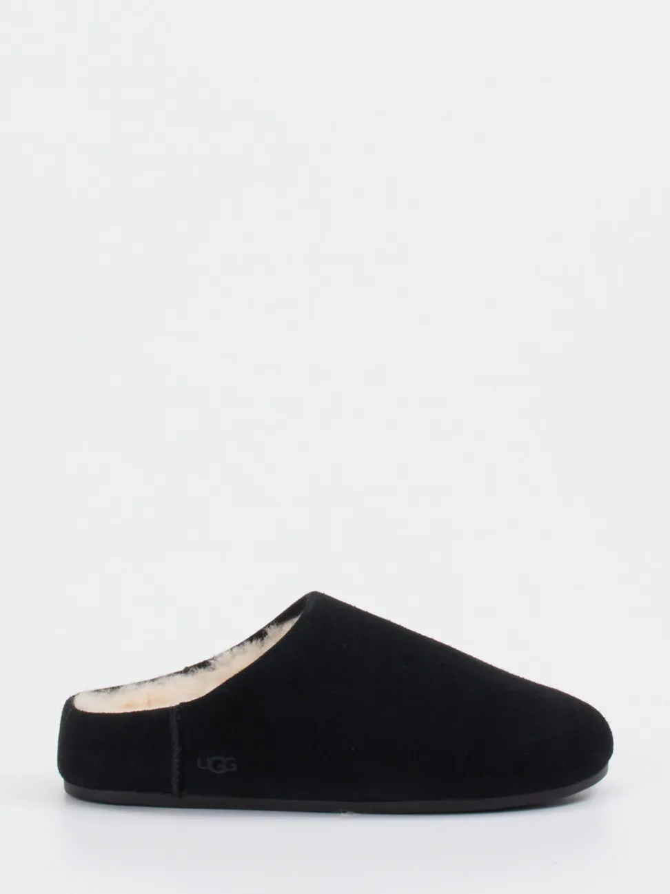 UGG – Hausschuhe aus Veloursleder mit Lammfell
