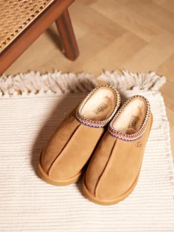 UGG – Hausschuhe aus Veloursleder karamellbraun