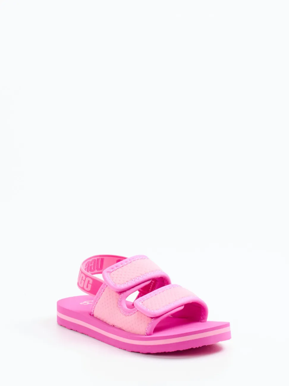 UGG – Klettsandalen aus Textil in Neonpink