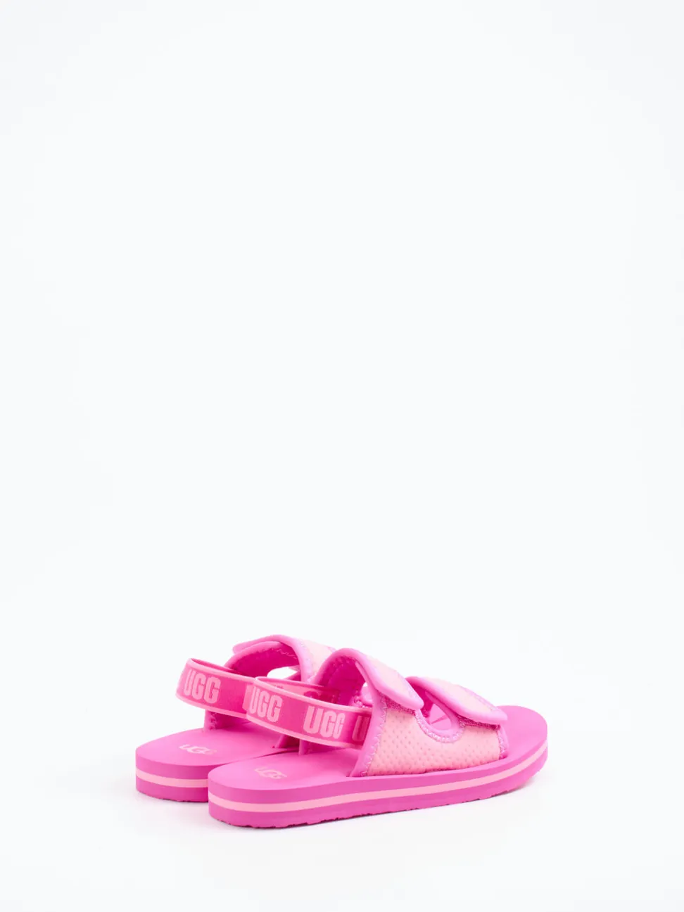 UGG – Klettsandalen aus Textil in Neonpink