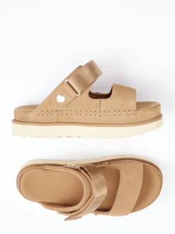 UGG – Komfort-Sandale aus Nubukleder camelbraun