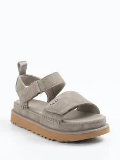 UGG – Komfortsandalen aus Nubukleder steingrau