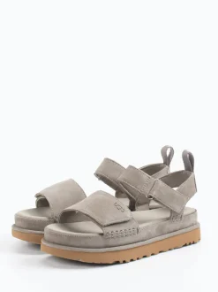 UGG – Komfortsandalen aus Nubukleder steingrau