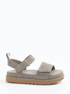 UGG – Komfortsandalen aus Nubukleder steingrau