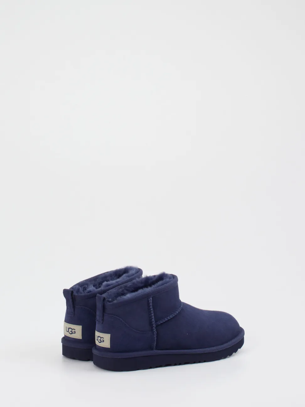UGG – Lammfell-Boots aus Veloursleder dunkelblau
