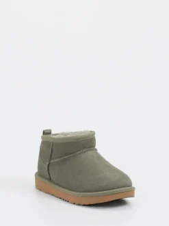 UGG – Lammfell-Boots aus Veloursleder olivgrün
