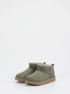 UGG – Lammfell-Boots aus Veloursleder olivgrün