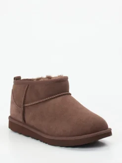 UGG – Lammfell-Boots aus Veloursleder schokobraun