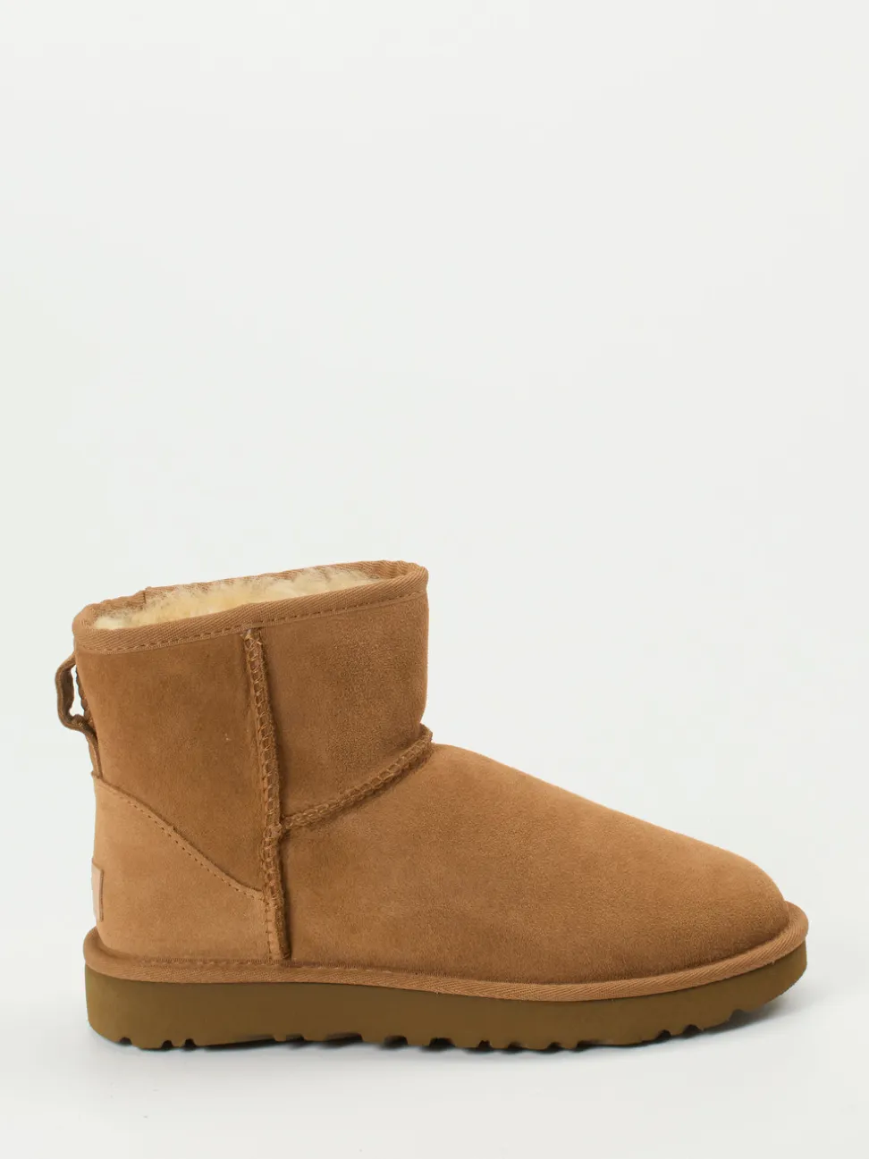 UGG – Lammfell-Boots aus Veloursleder kastanienbraun