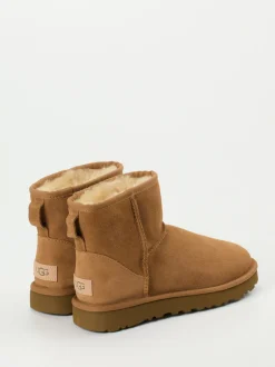 UGG – Lammfell-Boots aus Veloursleder kastanienbraun