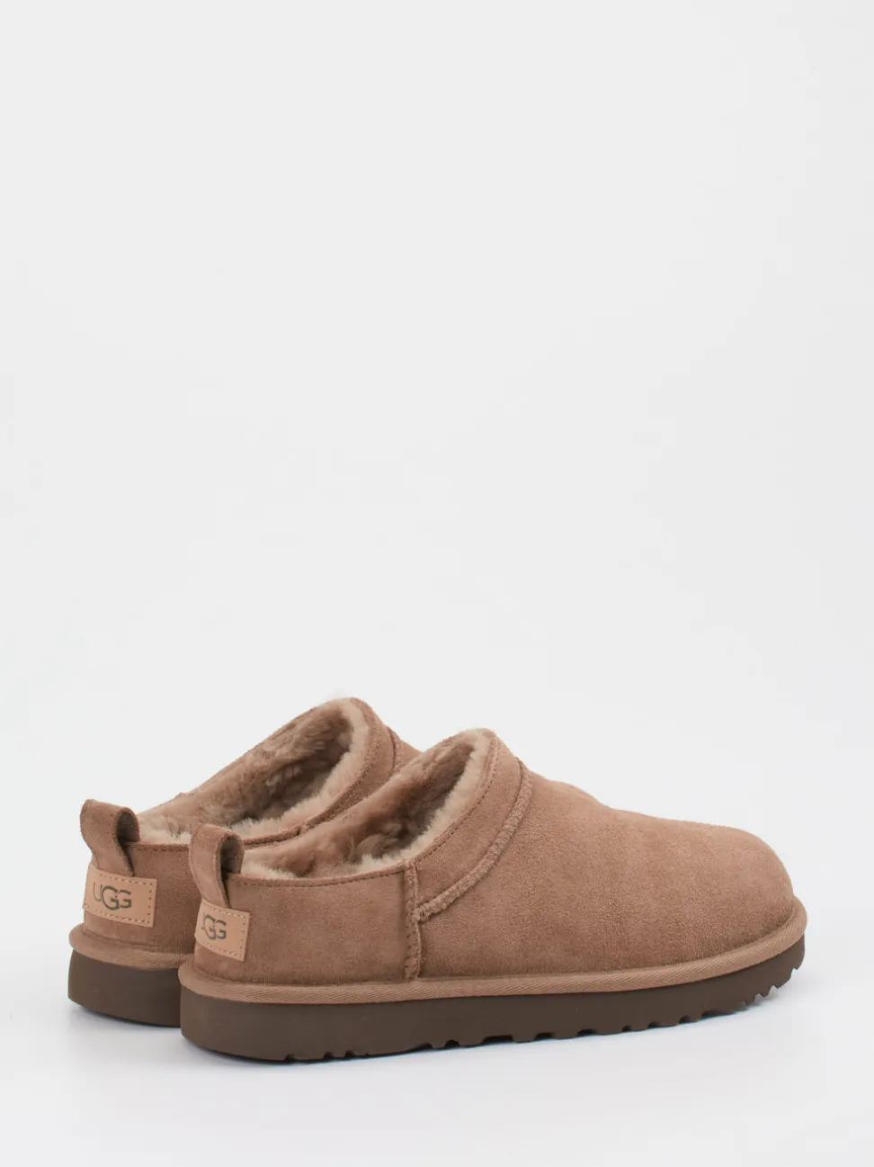UGG – Lammfell-Clogs aus Veloursleder braun