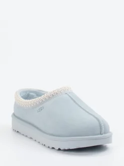 UGG – Lammfell-Clogs aus Veloursleder eisblau
