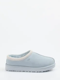 UGG – Lammfell-Clogs aus Veloursleder eisblau