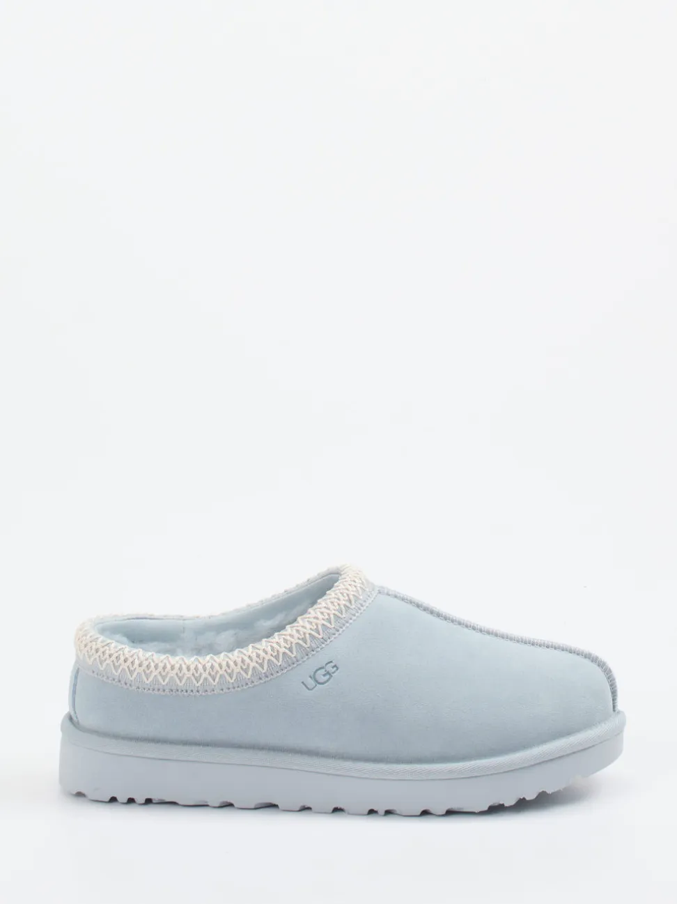 UGG – Lammfell-Clogs aus Veloursleder eisblau