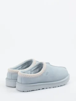 UGG – Lammfell-Clogs aus Veloursleder eisblau