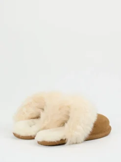 UGG – Lammfell-Hausschuh aus Veloursleder camel