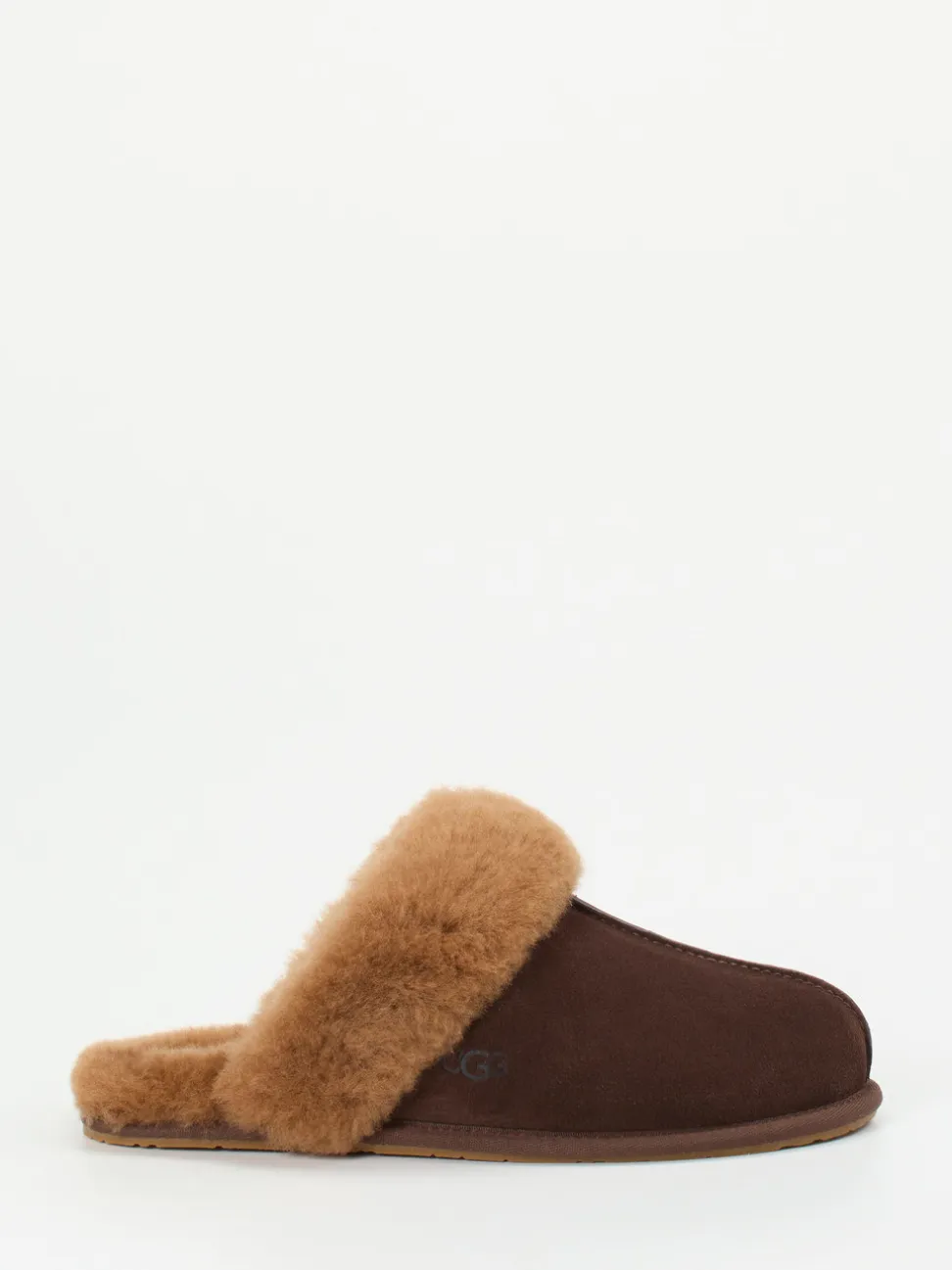 UGG – Lammfellhausschuh aus Veloursleder Dunkelbraun