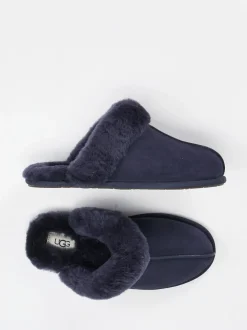 UGG – Lammfell-Pantoffeln aus Veloursleder dunkelblau