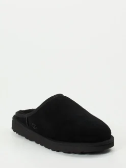 UGG – Lammfell-Pantoffeln aus Veloursleder schwarz