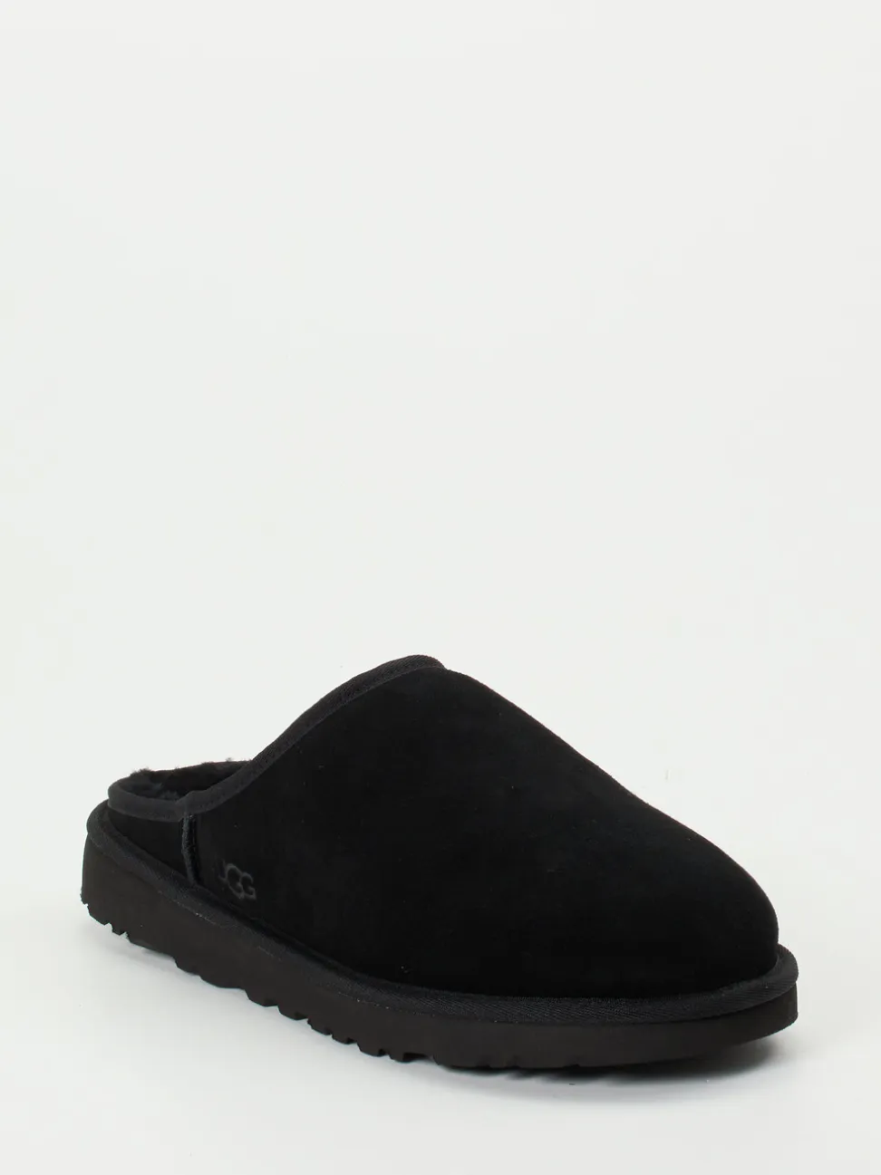UGG – Lammfell-Pantoffeln aus Veloursleder schwarz
