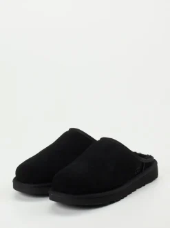 UGG – Lammfell-Pantoffeln aus Veloursleder schwarz