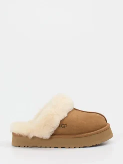 UGG – Lammfell-Pantoffeln aus Veloursleder karamellbraun