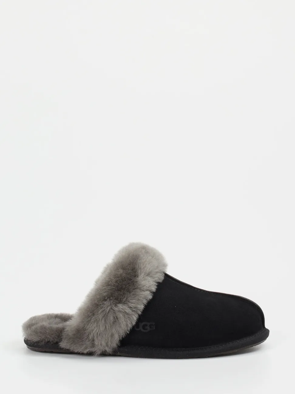 UGG – Lammfell-Pantoffeln aus Veloursleder schwarz