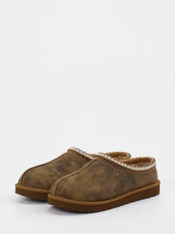 UGG – Lammfell-Pantoffeln aus Veloursleder braun