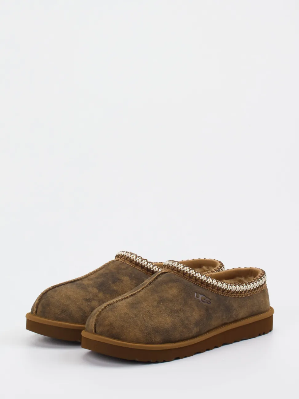 UGG – Lammfell-Pantoffeln aus Veloursleder braun