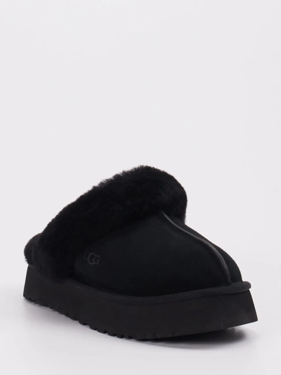 UGG – Lammfell-Pantoletten aus Veloursleder Schwarz
