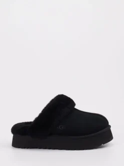 UGG – Lammfell-Pantoletten aus Veloursleder Schwarz