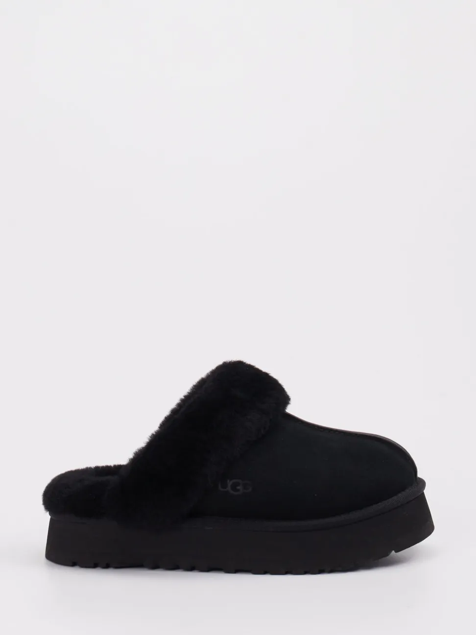 UGG – Lammfell-Pantoletten aus Veloursleder Schwarz