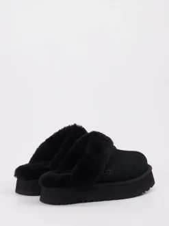 UGG – Lammfell-Pantoletten aus Veloursleder Schwarz