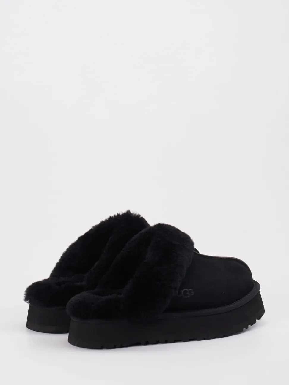 UGG – Lammfell-Pantoletten aus Veloursleder Schwarz