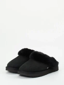UGG – Lammfell-Pantoletten aus Veloursleder schwarz