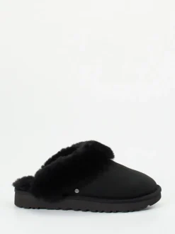 UGG – Lammfell-Pantoletten aus Veloursleder schwarz