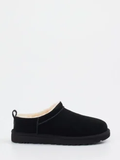 UGG – Lammfell-Slipper aus Veloursleder schwarz