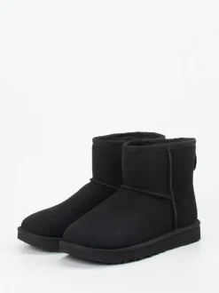UGG – Lammfell-Stiefelette aus Veloursleder Schwarz