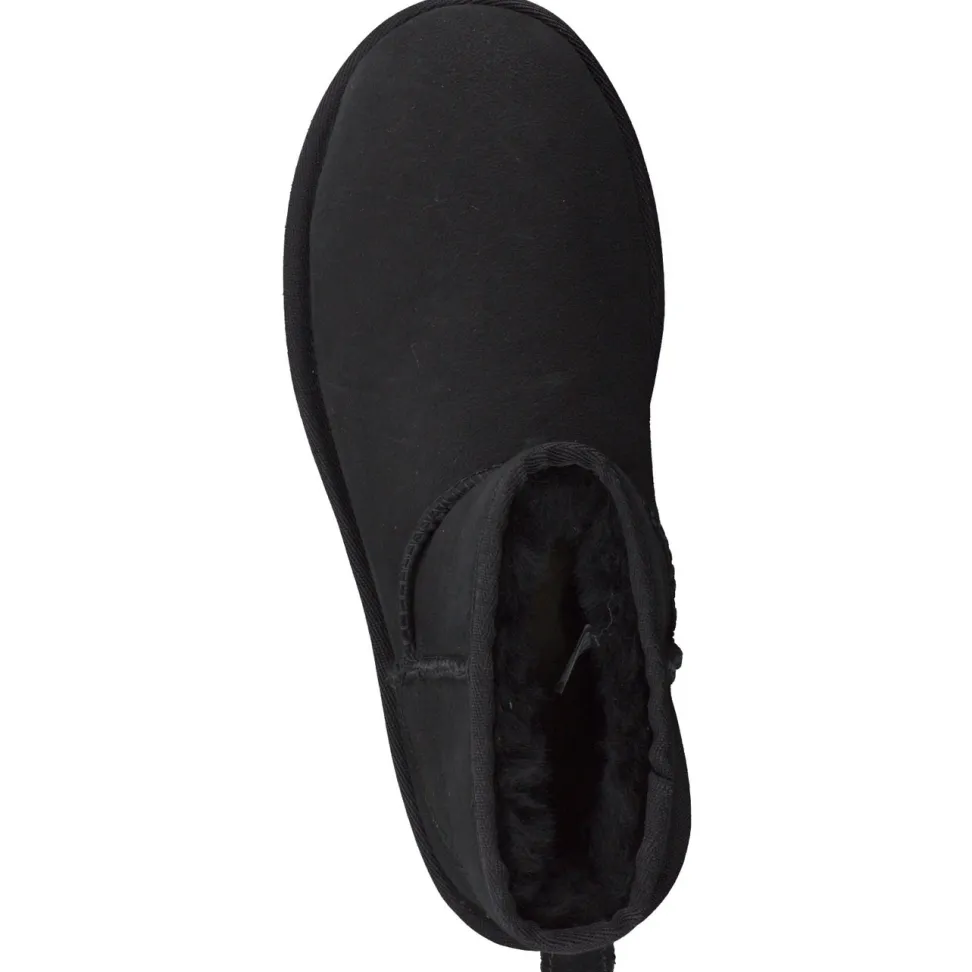 UGG – Lammfell-Stiefelette aus Veloursleder Schwarz