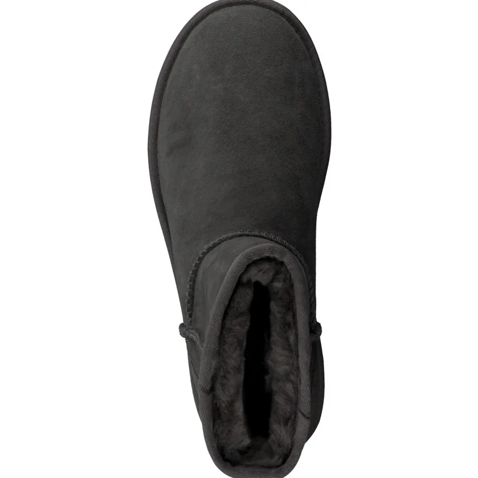 UGG – Lammfell-Stiefelette aus Veloursleder grau