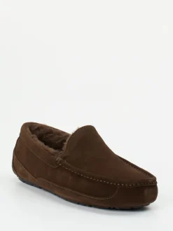 UGG – Mokassin-Hausschuh aus Veloursleder Dunkelbraun