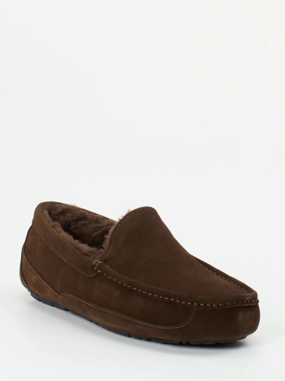 UGG – Mokassin-Hausschuh aus Veloursleder Dunkelbraun