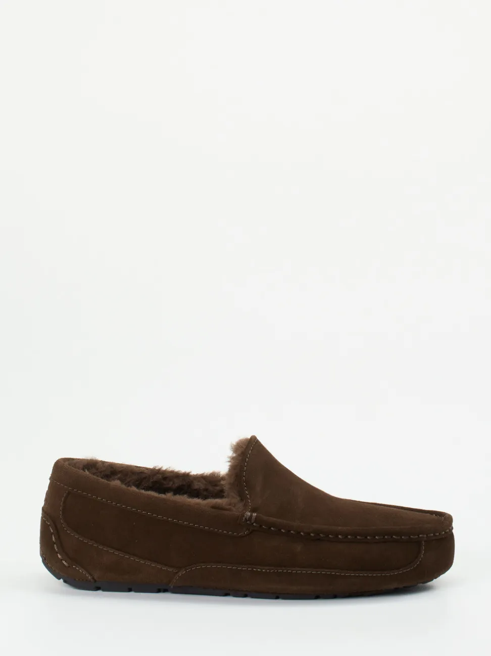UGG – Mokassin-Hausschuh aus Veloursleder Dunkelbraun