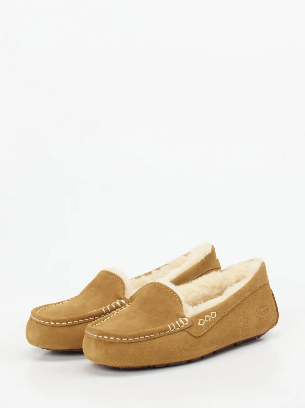 UGG – Mokassin-Hausschuh aus Veloursleder Camelbraun