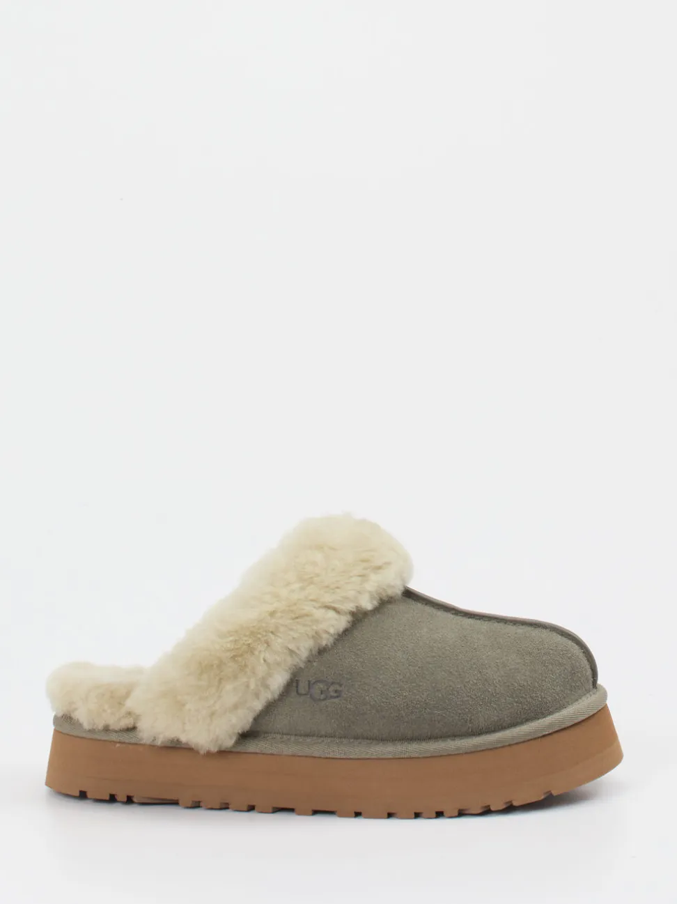 UGG – Pantoffeln aus Veloursleder mit Lammfell
