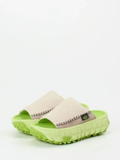 UGG – Pantolette aus Veloursleder in Beigegrau